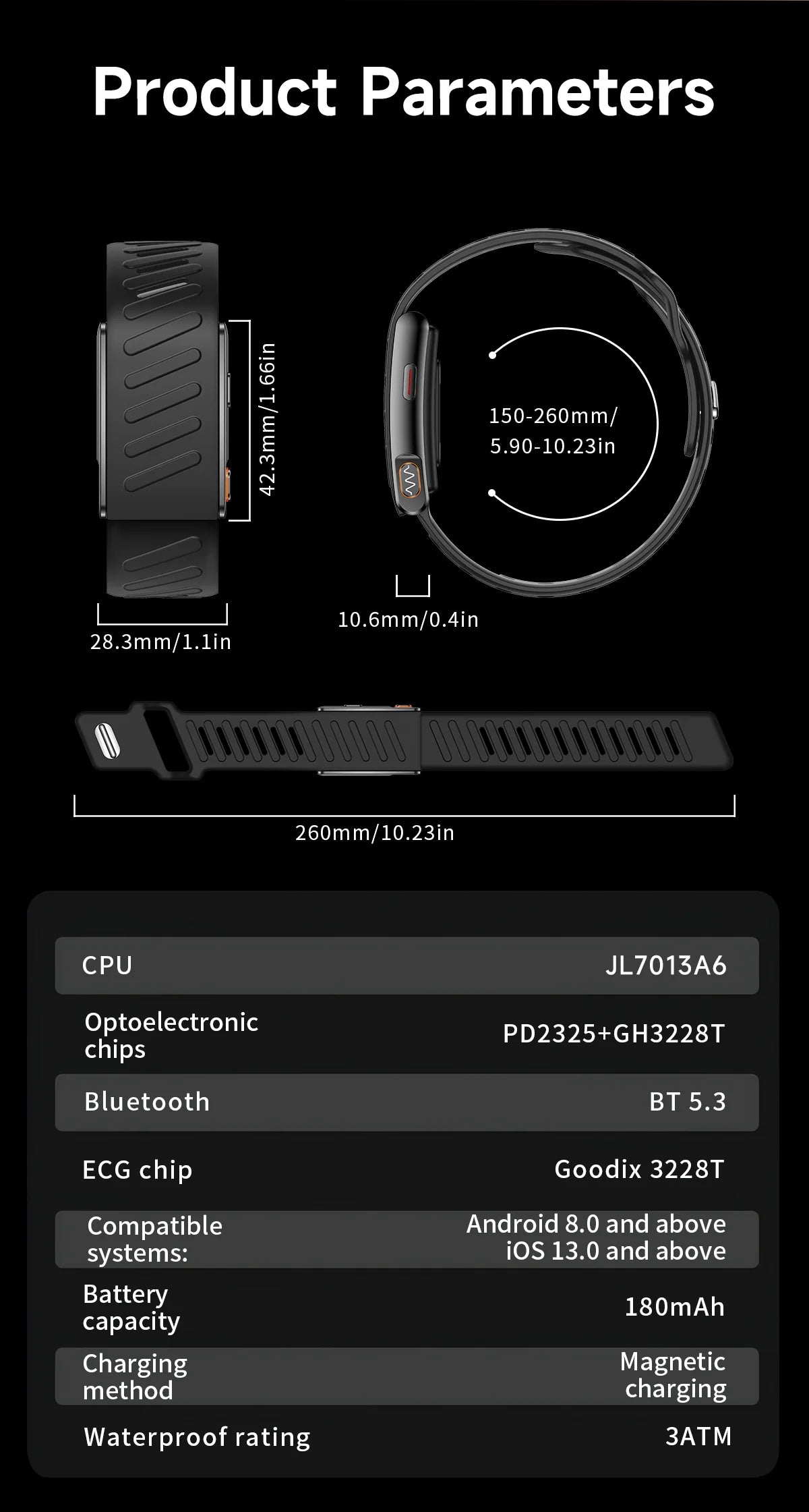 GUHUAVMI KR96 Pro Screenless Health & Fitness Tracker