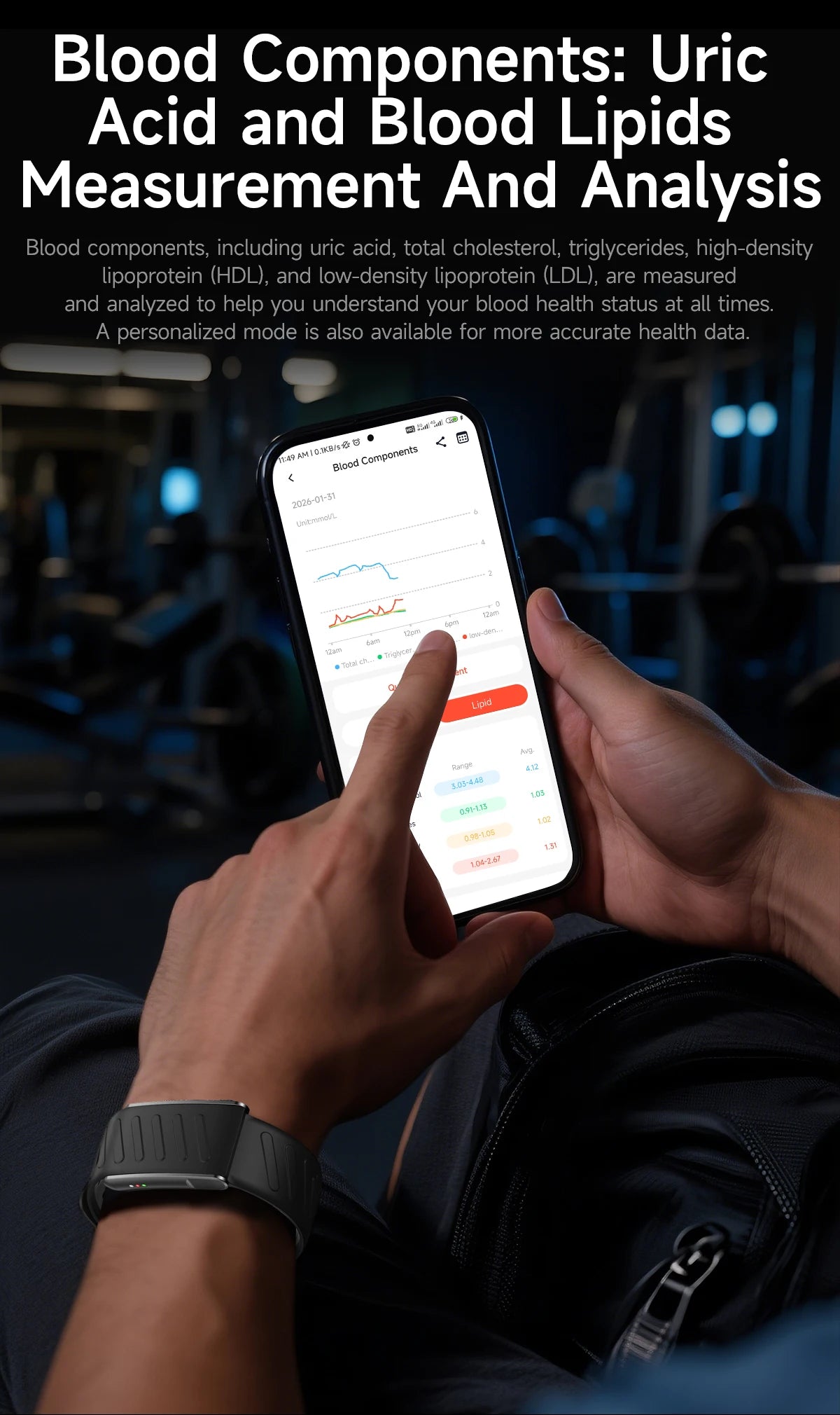 GUHUAVMI KR96 Pro Screenless Health & Fitness Tracker