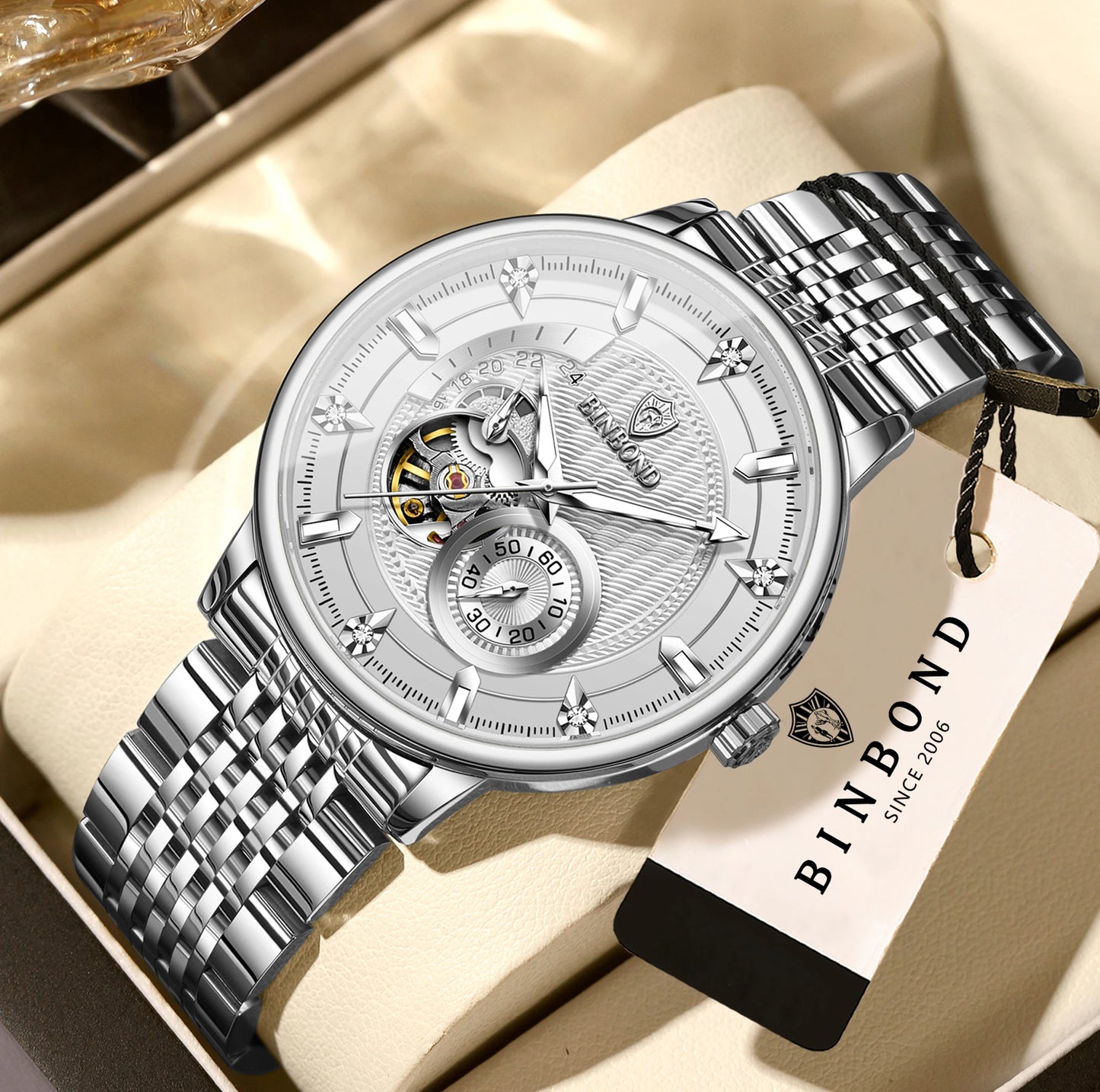 Men’s BINBOND Automatic Tourbillon Mechanical Watch