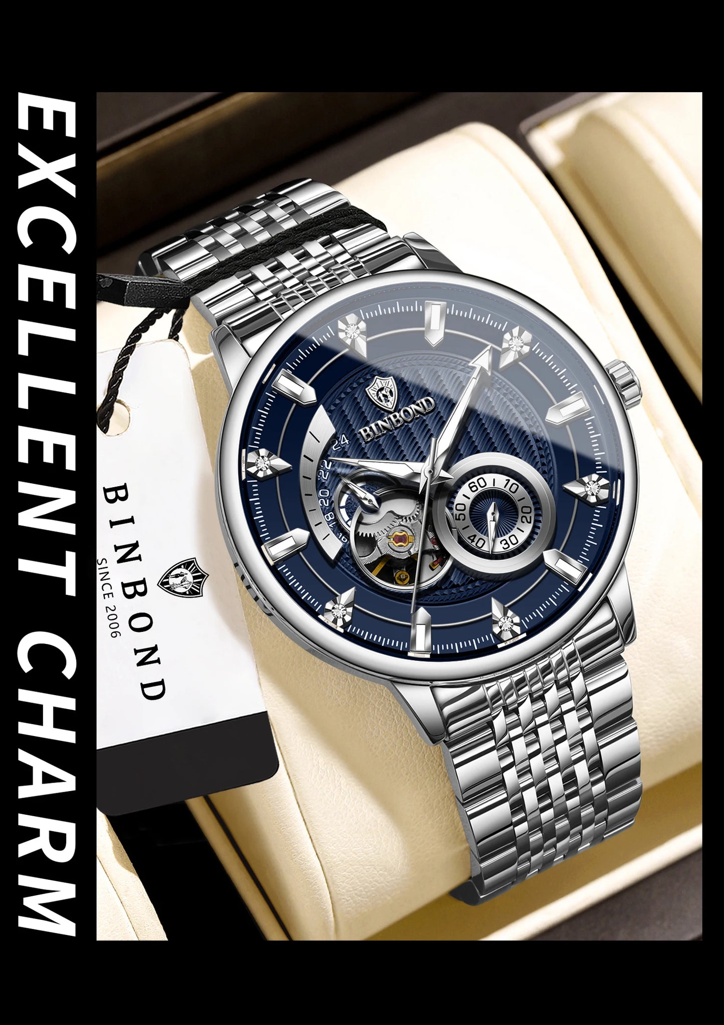 Men’s BINBOND Automatic Tourbillon Mechanical Watch