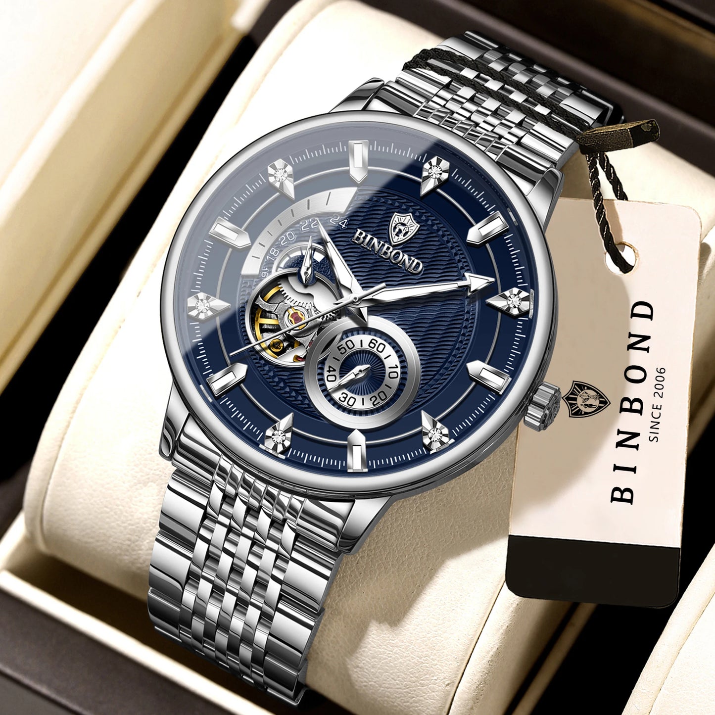 Men’s BINBOND Automatic Tourbillon Mechanical Watch