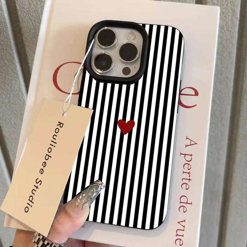 Cute Love Heart Phone Case for iPhone – Soft Protective Cover