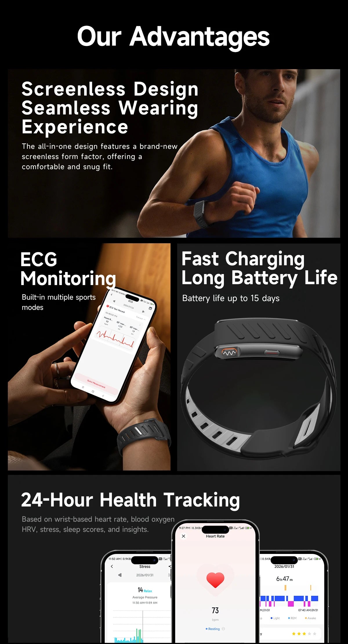 VWAR Loop Life Screenless Fitness & Health Tracker