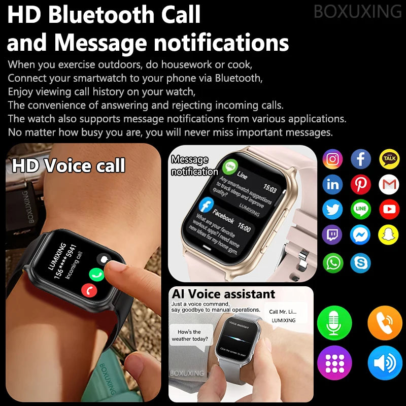 BOXUXING Women’s Bluetooth Calling Fitness Smartwatch