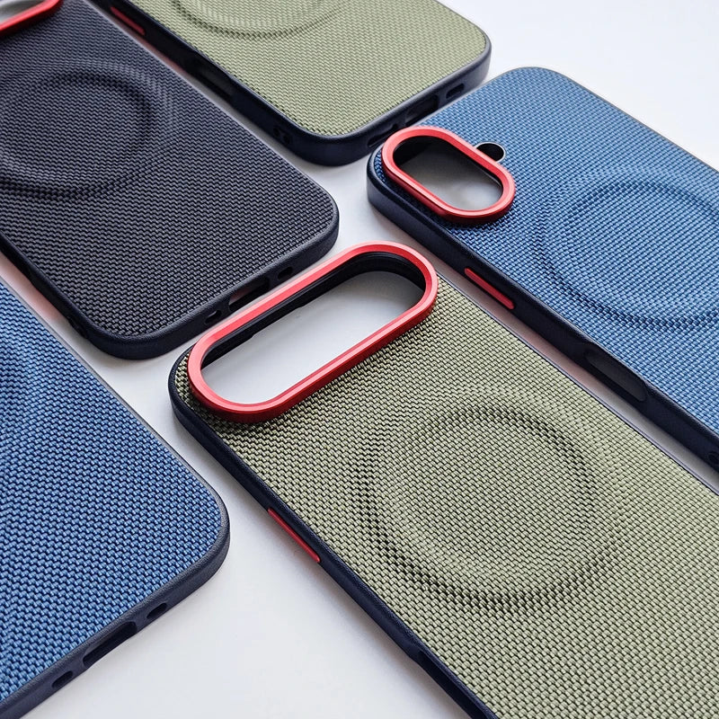 Luxury Magnetic Woven Leather iPhone 17 Case