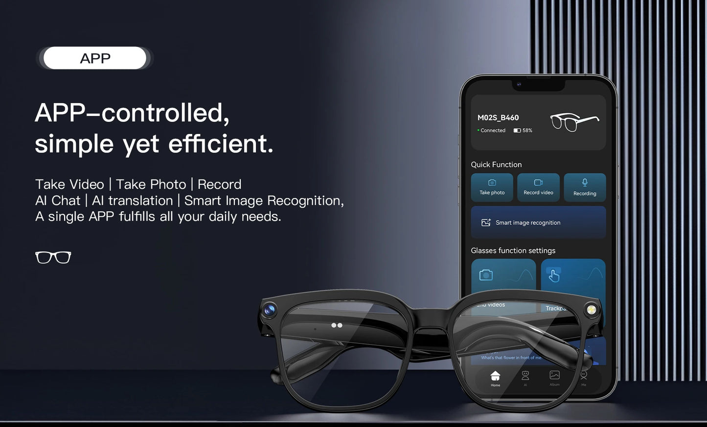 GUHUAVMI M02S AI Camera & Translation Smart Glasses