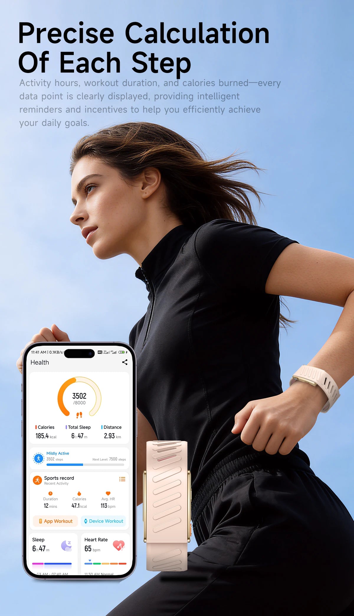 GUHUAVMI KR96 Pro Screenless Health & Fitness Tracker