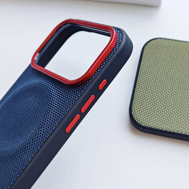 Luxury Magnetic Woven Leather iPhone 17 Case