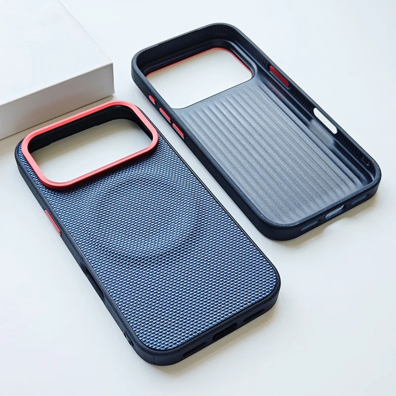 Luxury Magnetic Woven Leather iPhone 17 Case