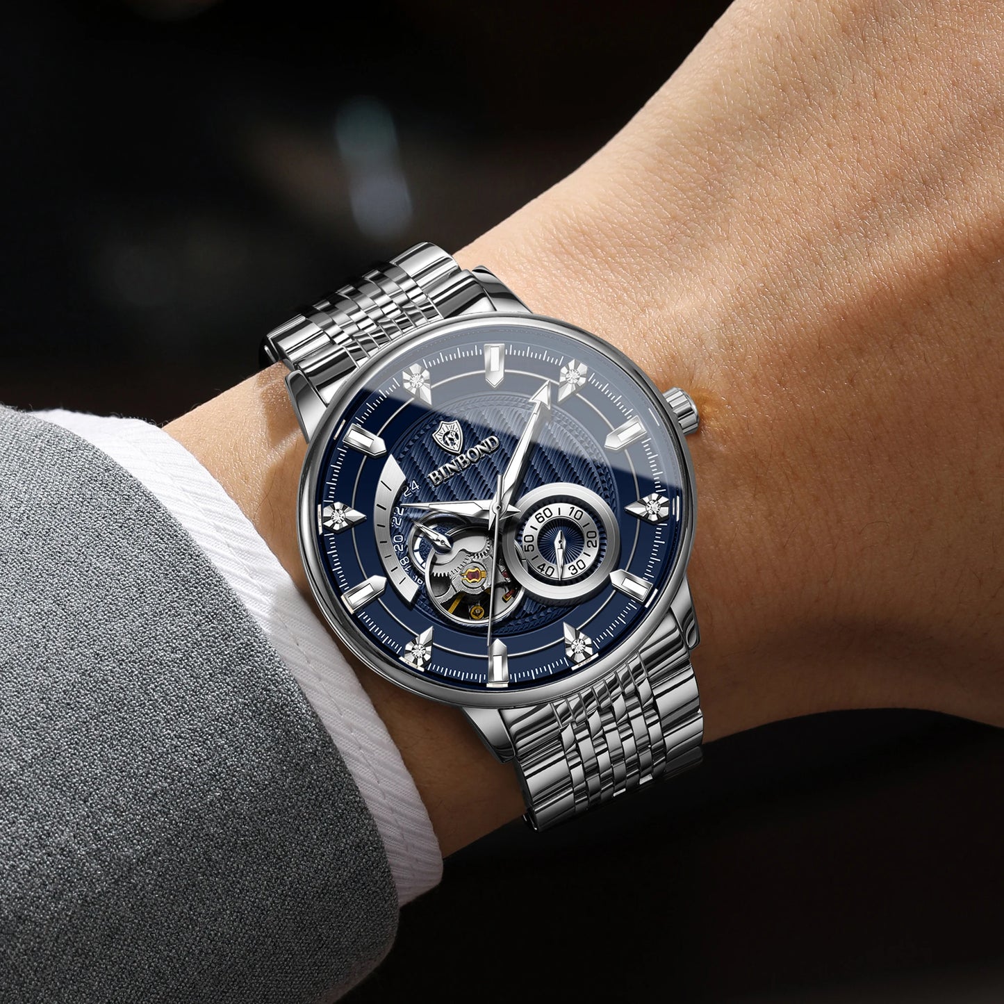 Men’s BINBOND Automatic Tourbillon Mechanical Watch