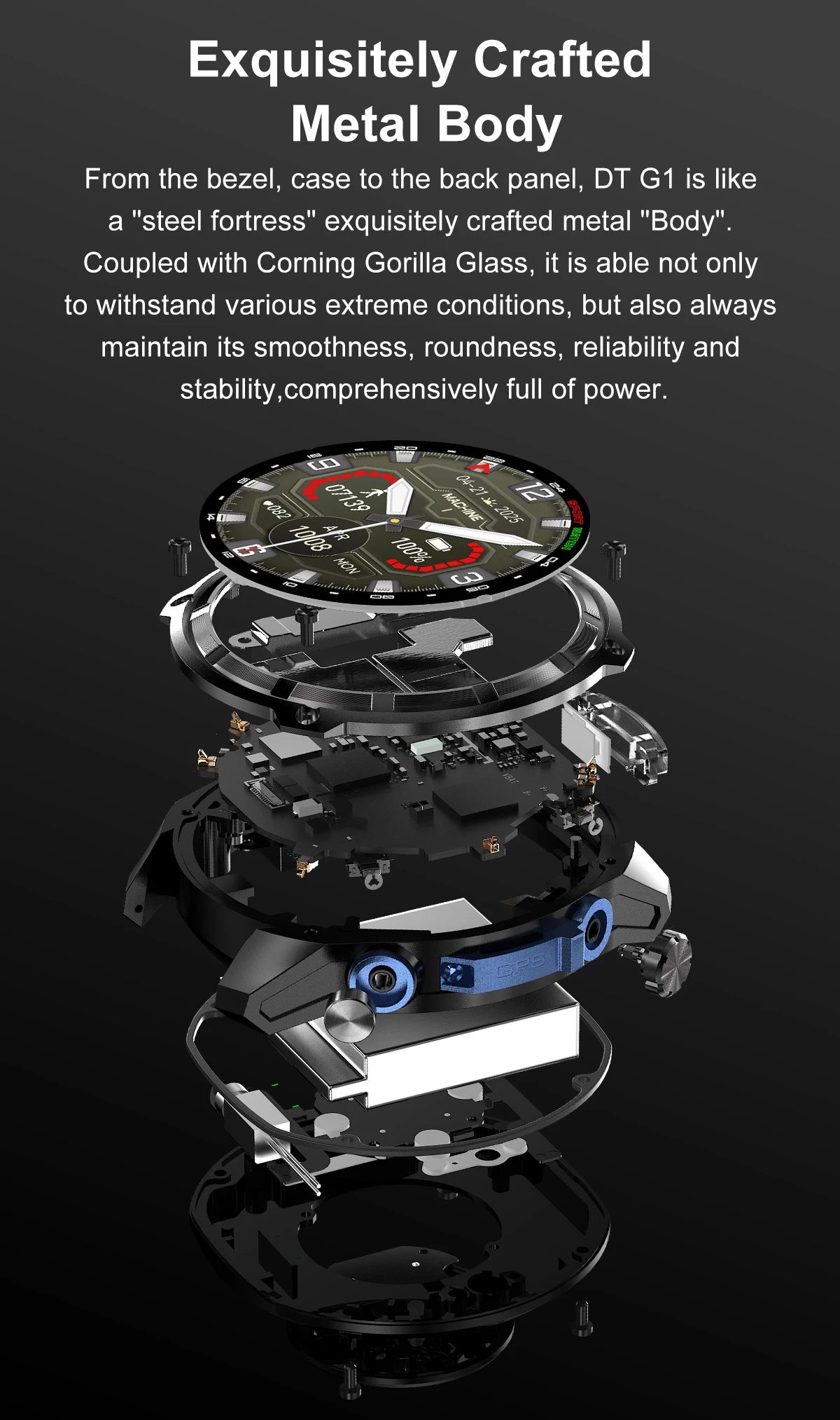 ALM Explorer Pro GPS Smartwatch – Offline Maps, 4GB Storage & 50M Waterproof