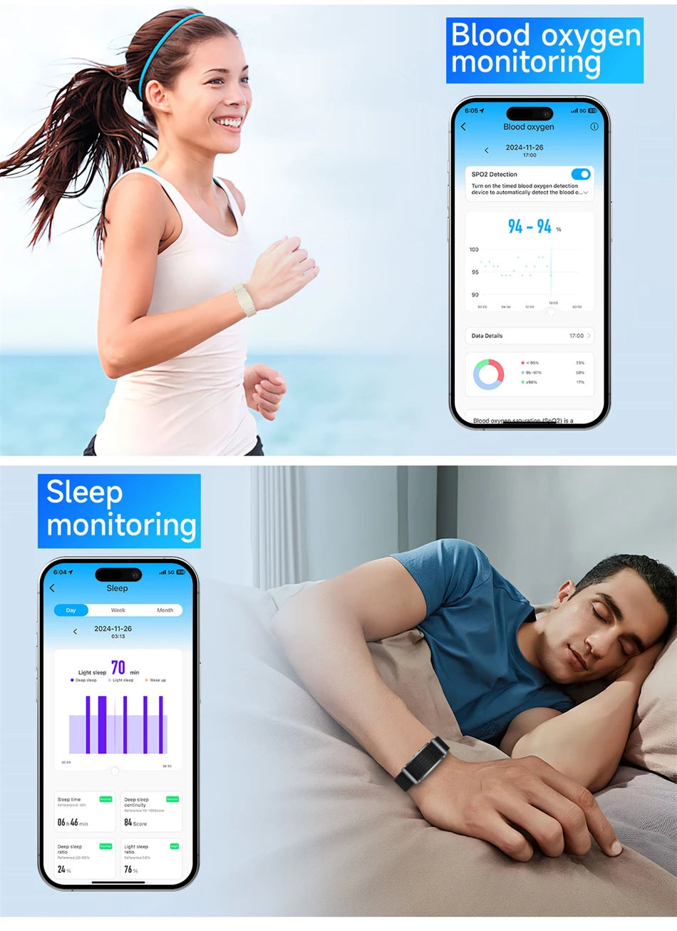 BOXUXING Screen-Free Fitness & Health Tracking Smart Wristband