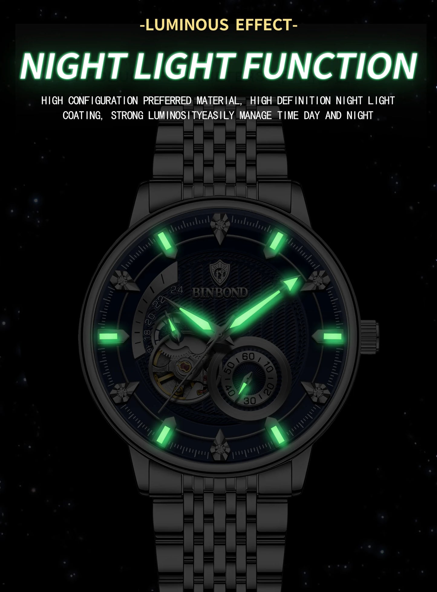 Men’s BINBOND Automatic Tourbillon Mechanical Watch