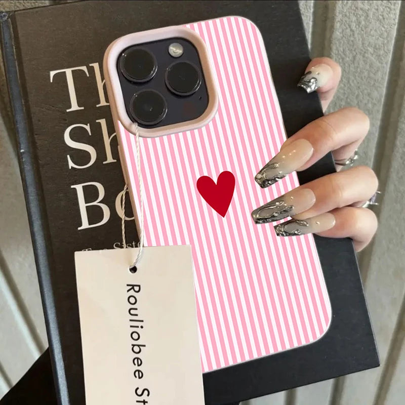 Cute Love Heart Phone Case for iPhone – Soft Protective Cover