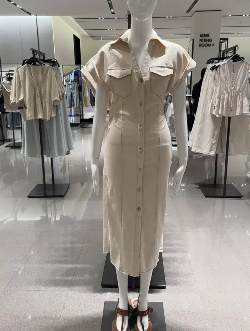 ETJ 1975 Series Women’s Denim Midi Dress