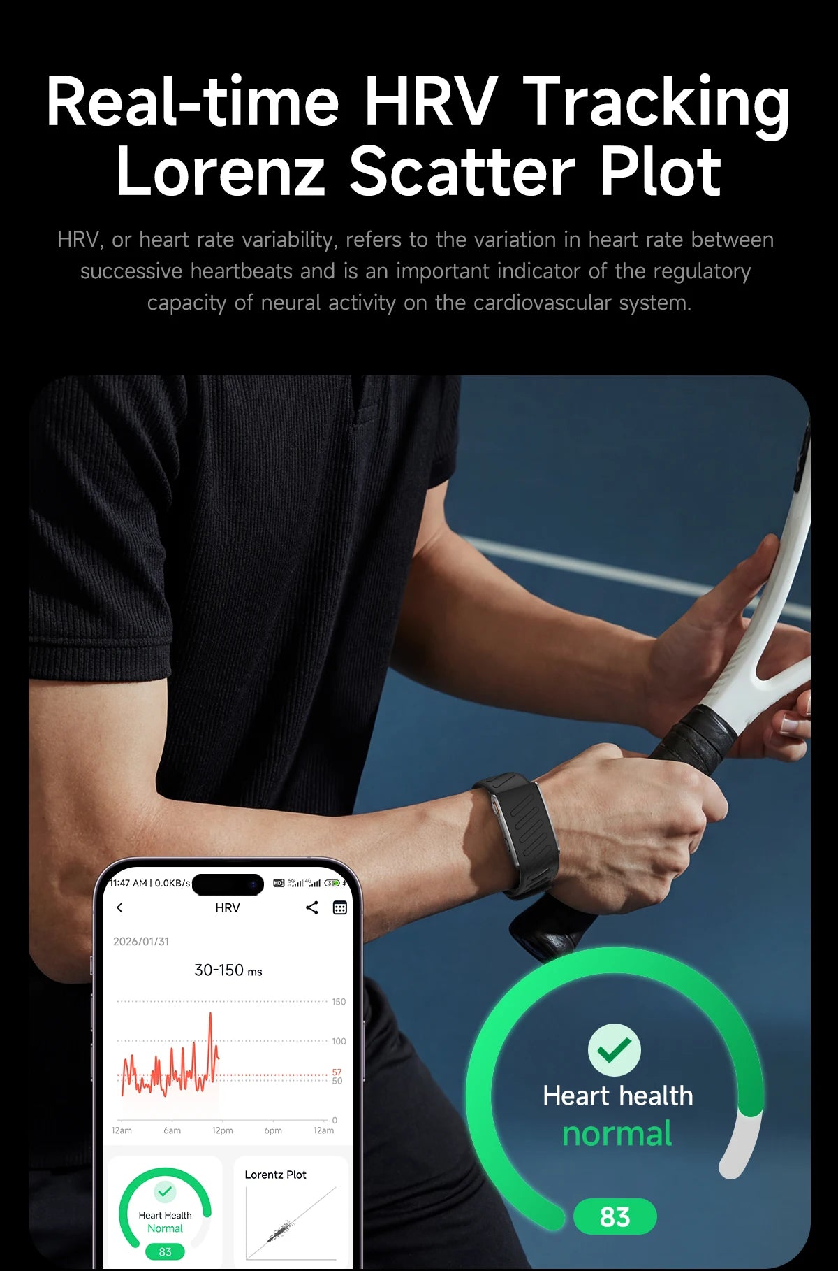 GUHUAVMI KR96 Pro Screenless Health & Fitness Tracker