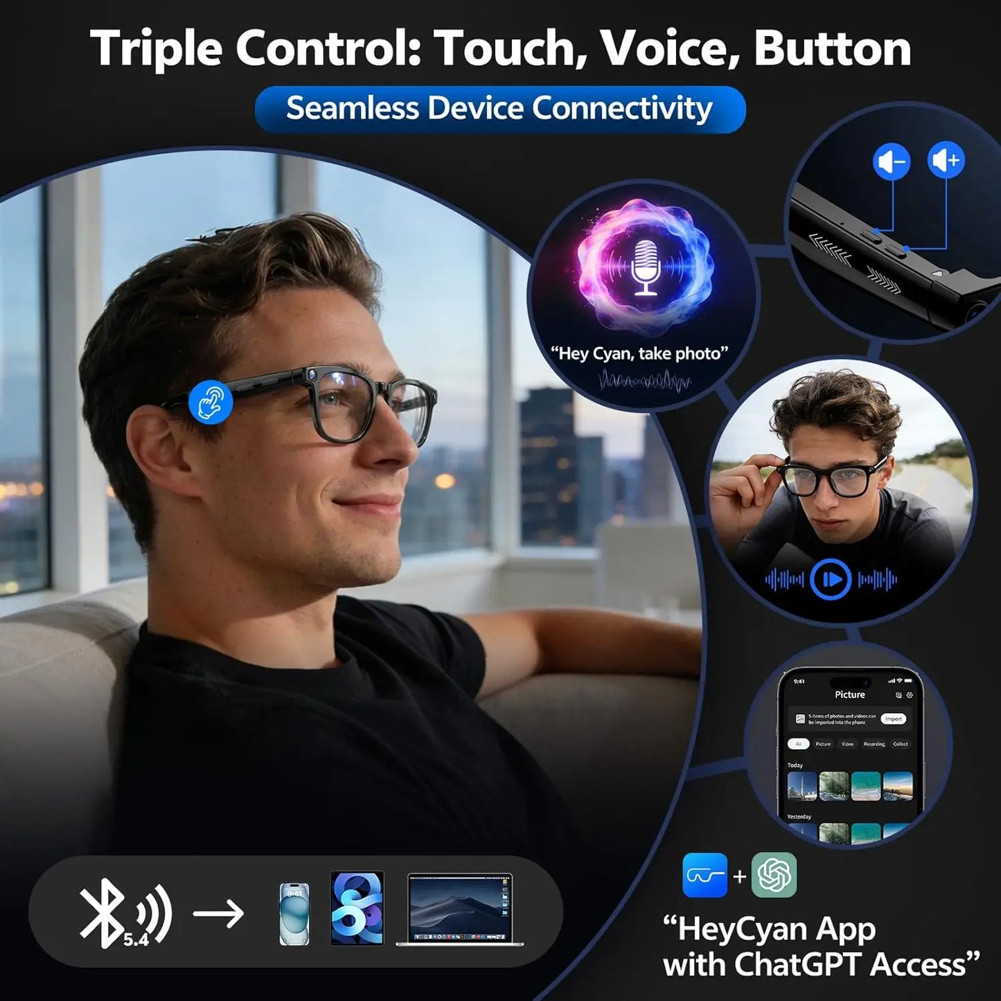 GUHUAVMI M02S AI Camera & Translation Smart Glasses