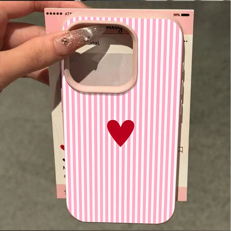 Cute Love Heart Phone Case for iPhone – Soft Protective Cover