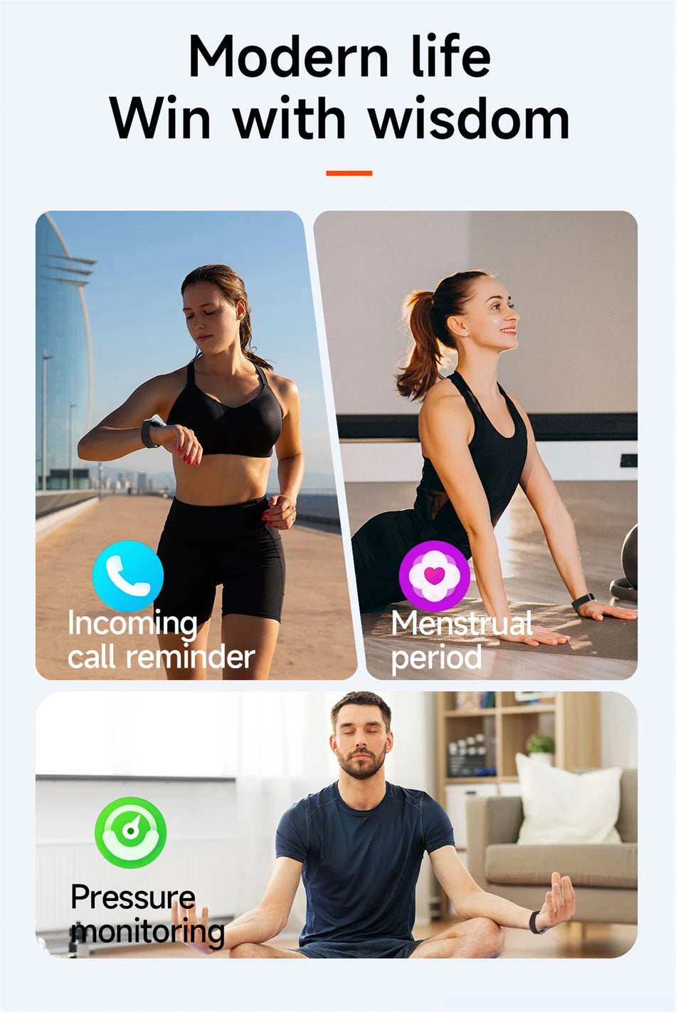 BOXUXING Screen-Free Fitness & Health Tracking Smart Wristband