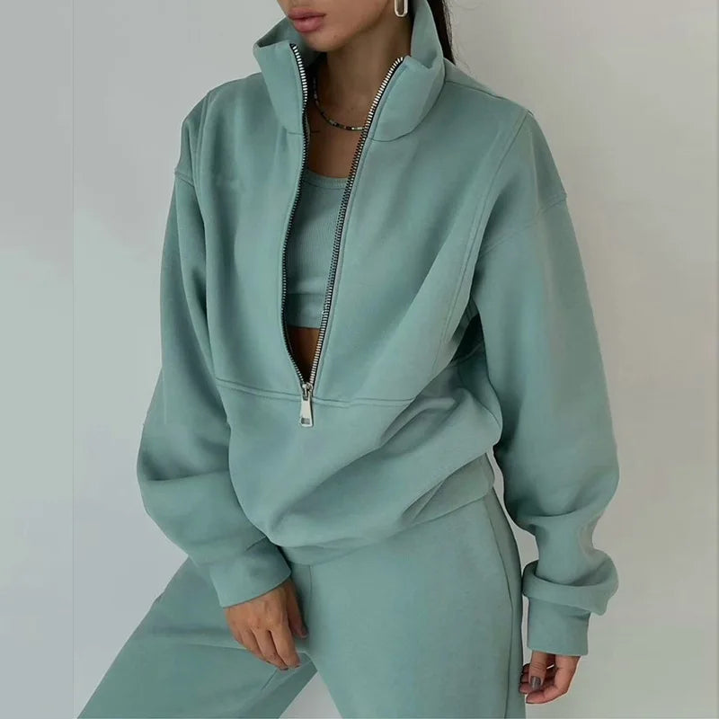 Women's Two-piece Fleece Sports Tracksuit