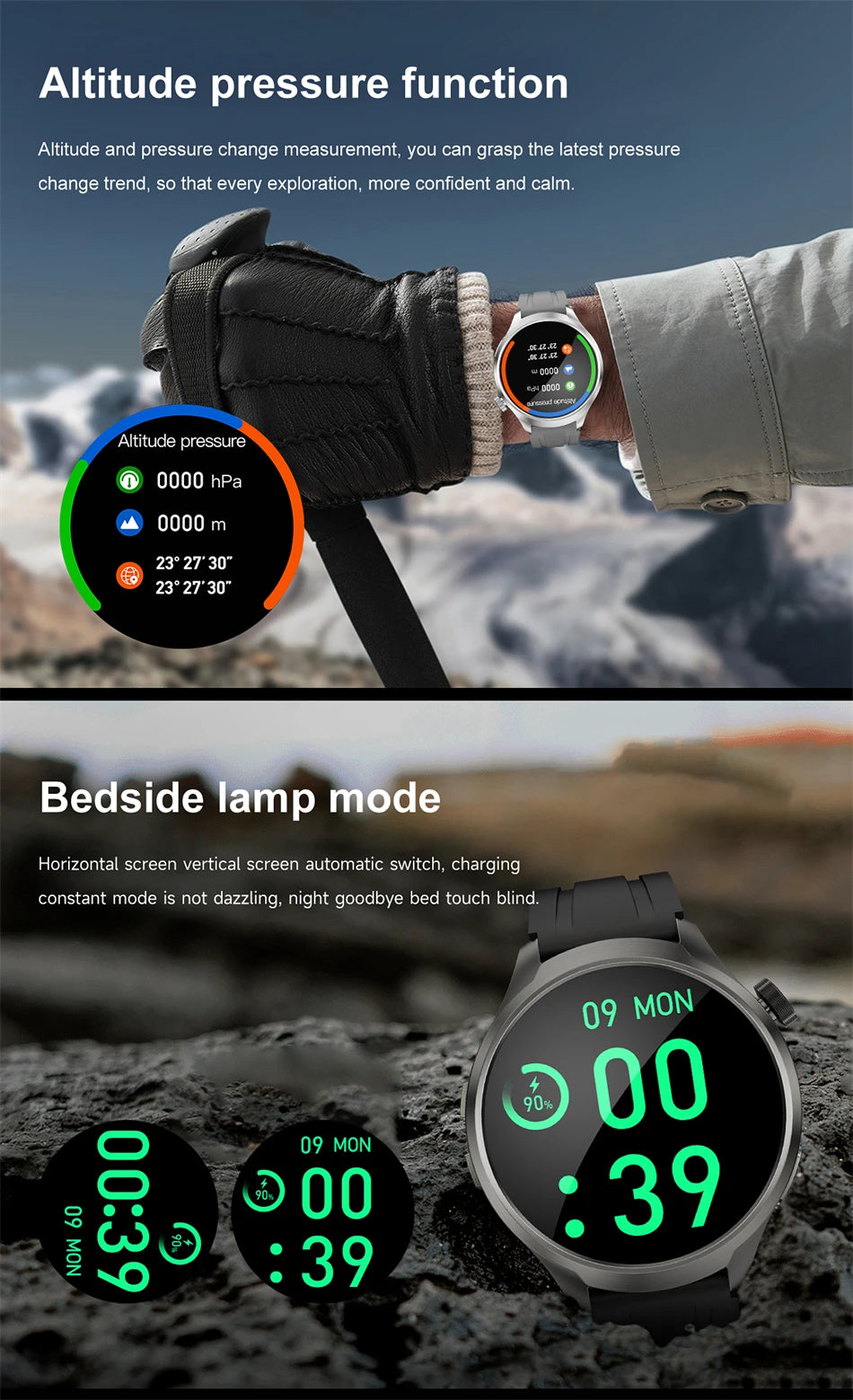 ALM TrekPro Smart Watch – 1.85” AMOLED Outdoor & Fitness Watch