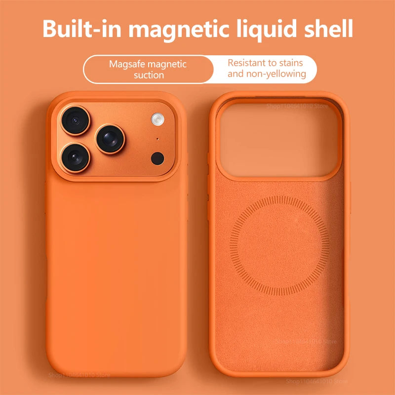 Magnetic Liquid Silicone Phone Case for iPhone 16 & 17 Series