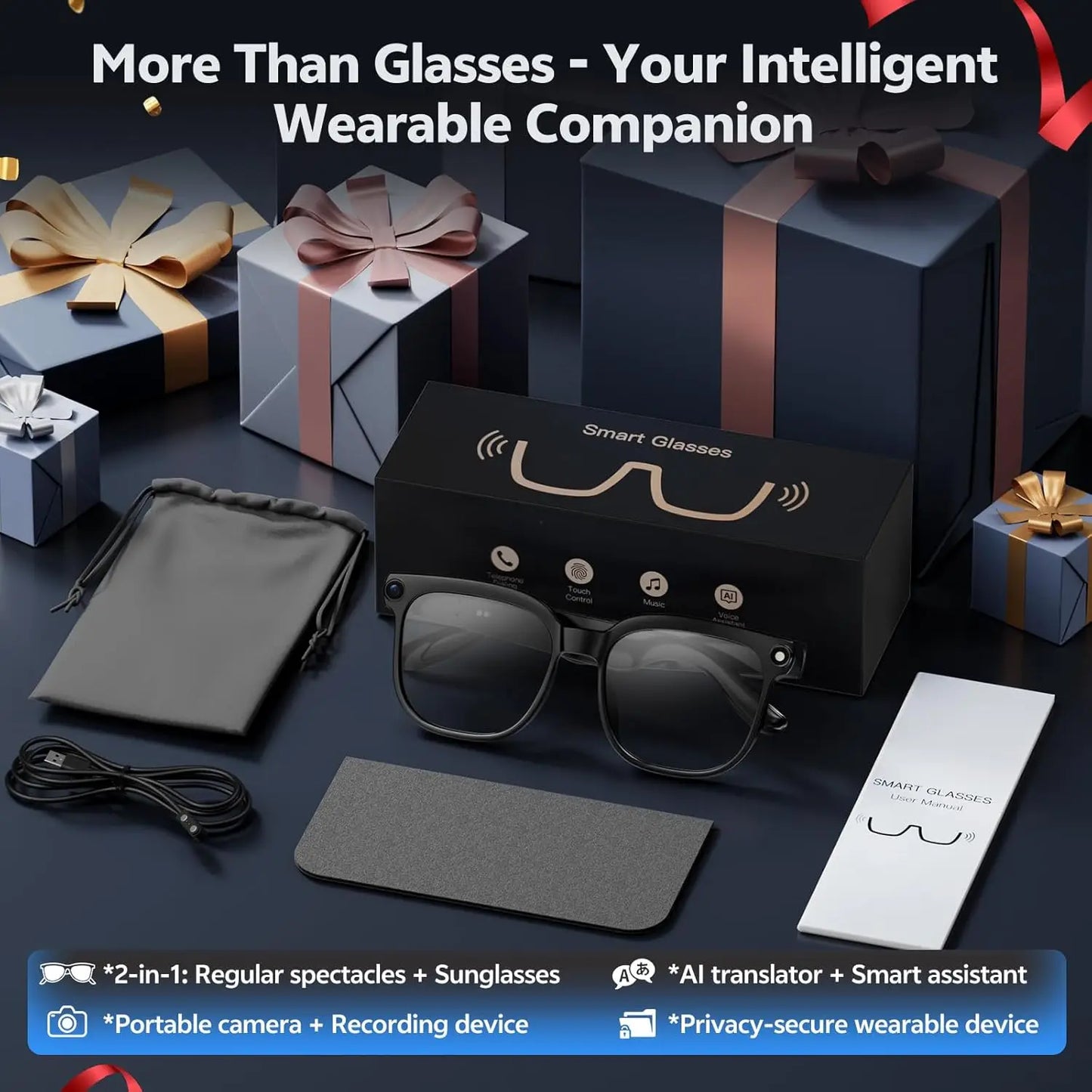 GUHUAVMI M02S AI Camera & Translation Smart Glasses