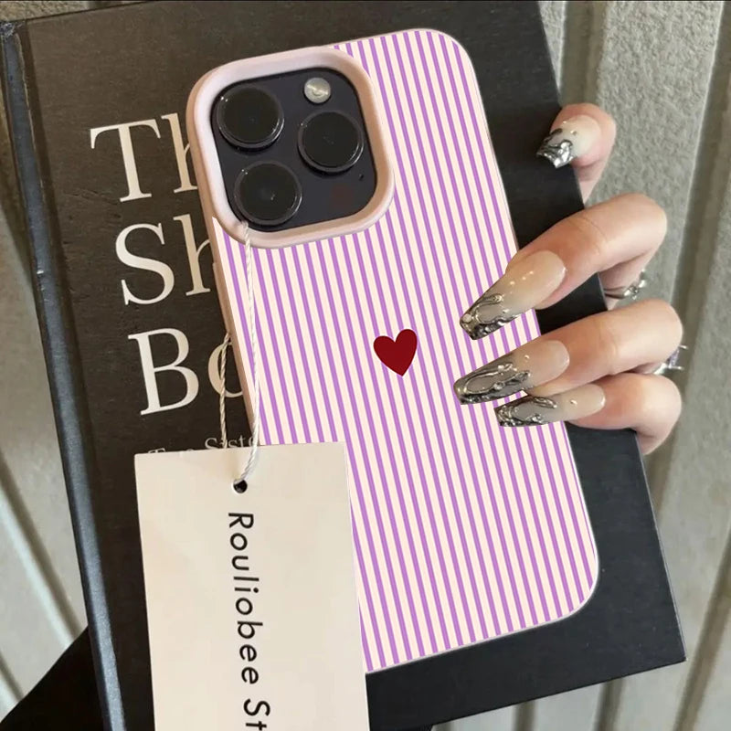 Cute Love Heart Phone Case for iPhone – Soft Protective Cover