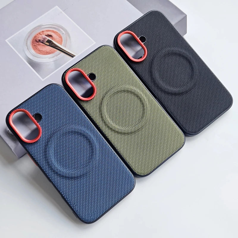 Luxury Magnetic Woven Leather iPhone 17 Case