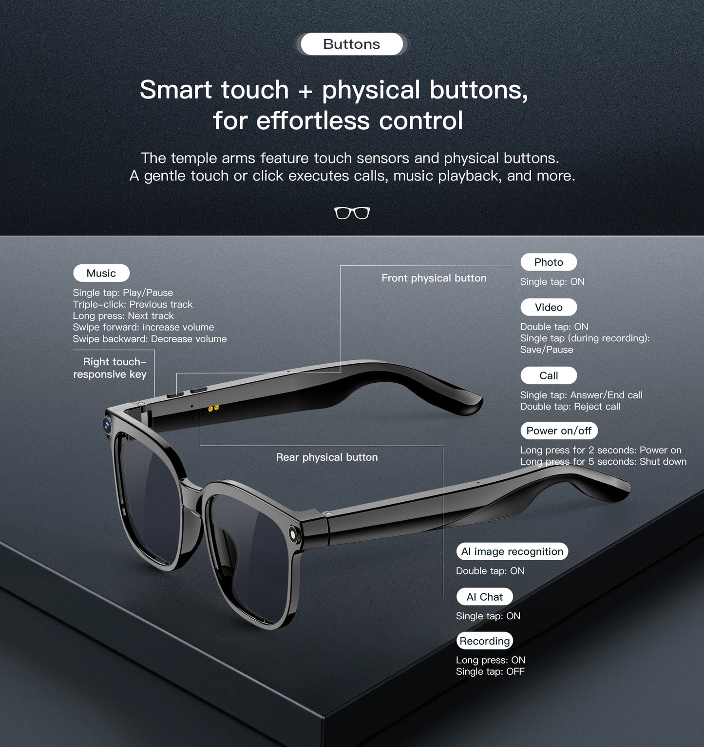 GUHUAVMI M02S AI Camera & Translation Smart Glasses