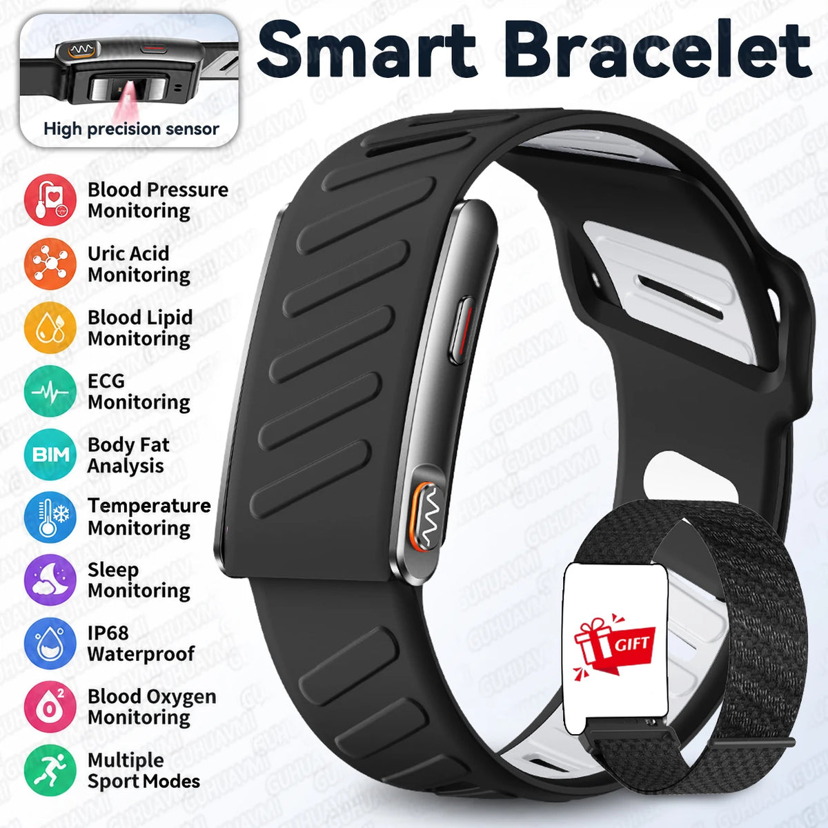 GUHUAVMI KR96 Pro Screenless Health & Fitness Tracker