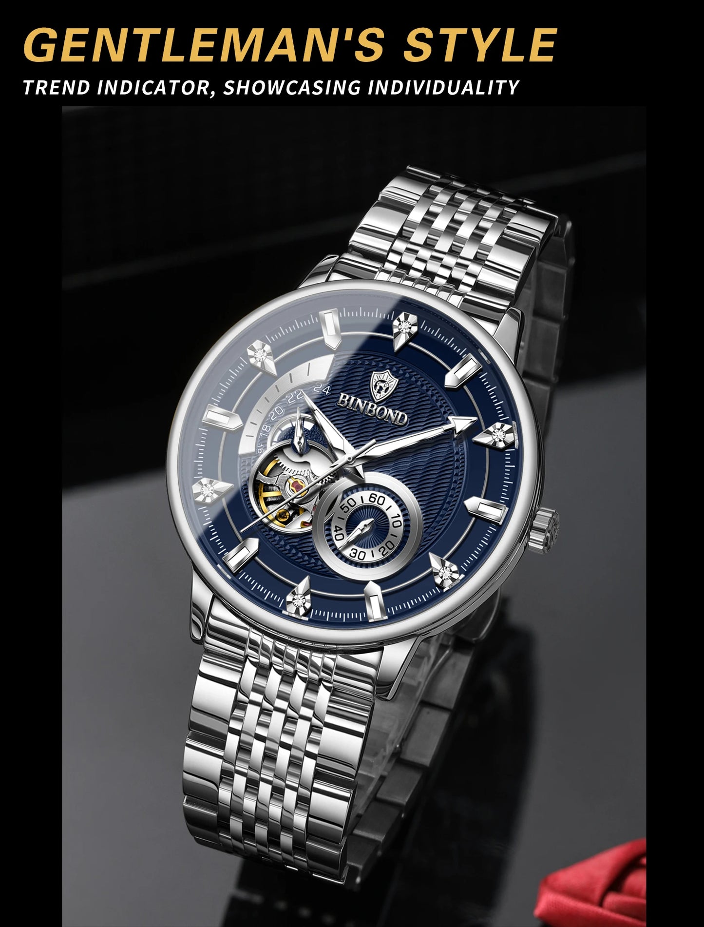 Men’s BINBOND Automatic Tourbillon Mechanical Watch