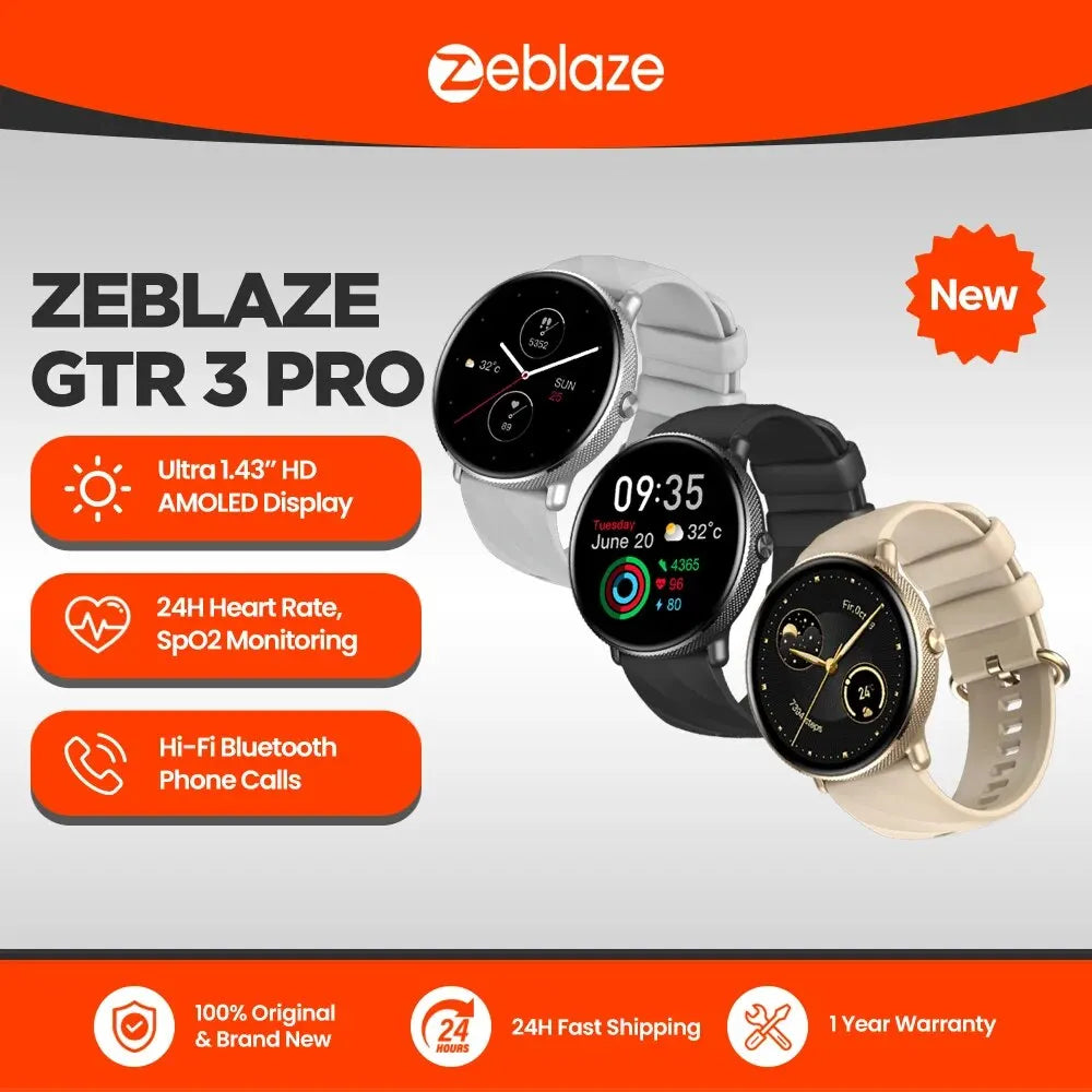 Zeblaze GTR 3 Pro AMOLED Bluetooth Calling Smartwatch