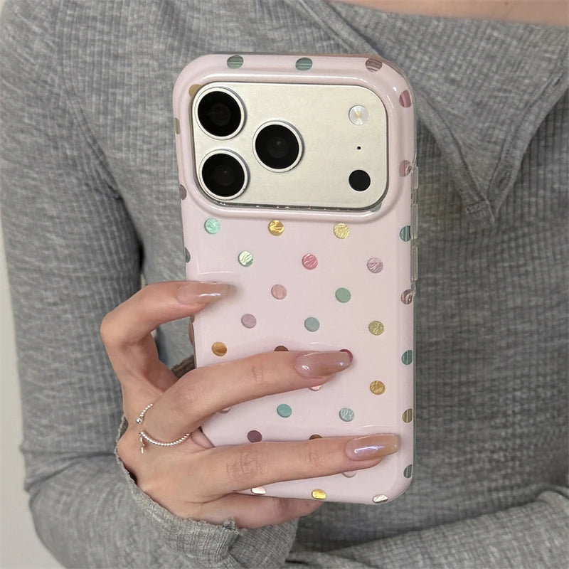 Korean Colourful Dot Phone Case for iPhone