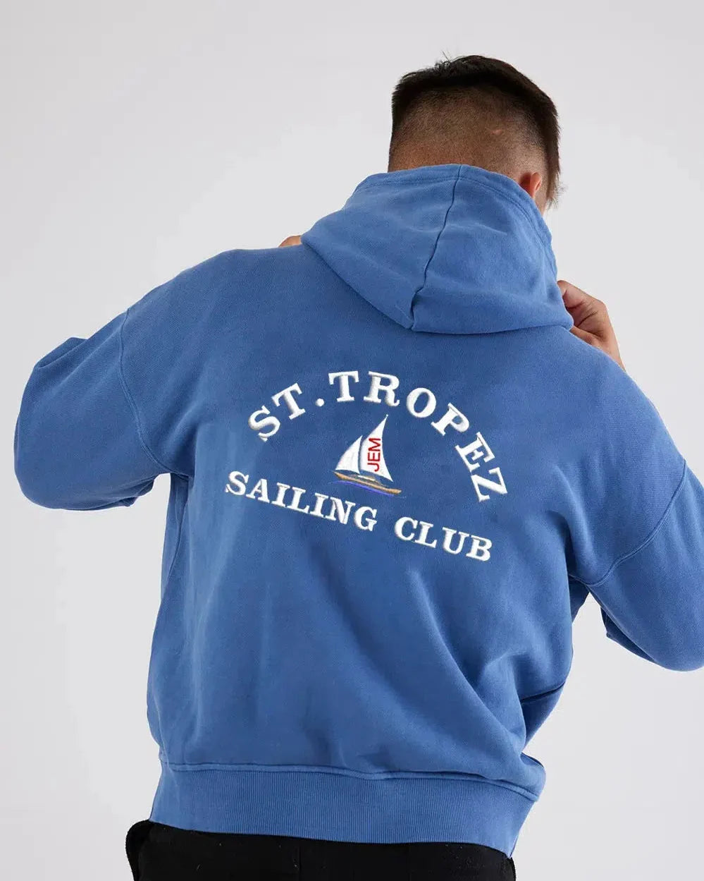 St Tropez Heavyweight Hoodie Blue