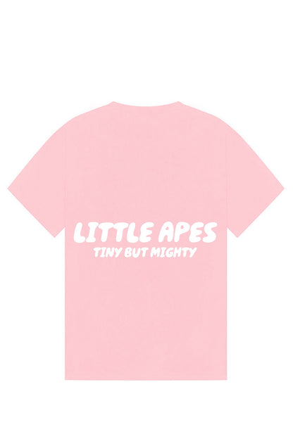 Little Apes Tiny But Mighty Tee - Light Pink