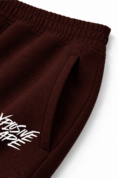 XAPE Classic Brush Script Joggers - Chocolate