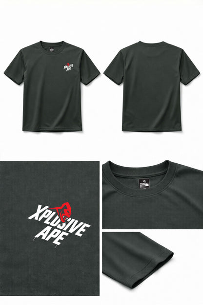 XAPE Classic Stencil Logo X Tech Tee - Forest Green