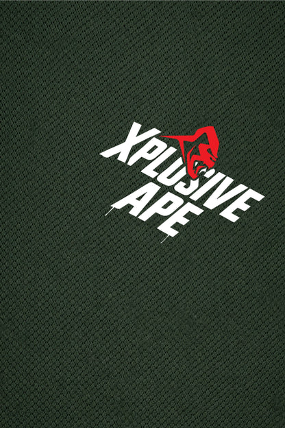 XAPE Classic Stencil Logo X Tech Tee - Forest Green