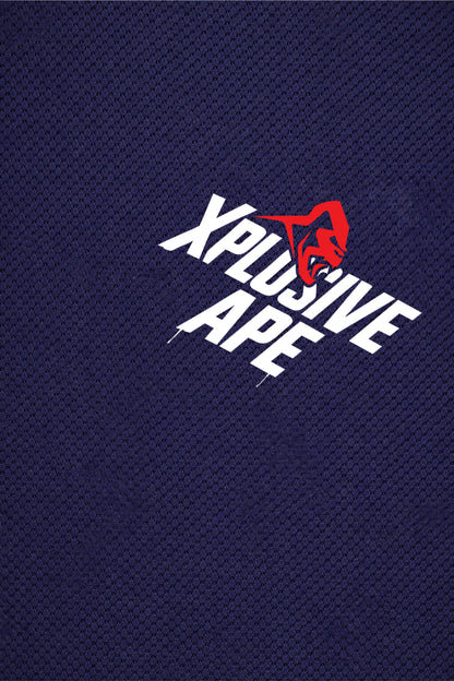 XAPE Classic Stencil Logo X Tech Tee - Navy
