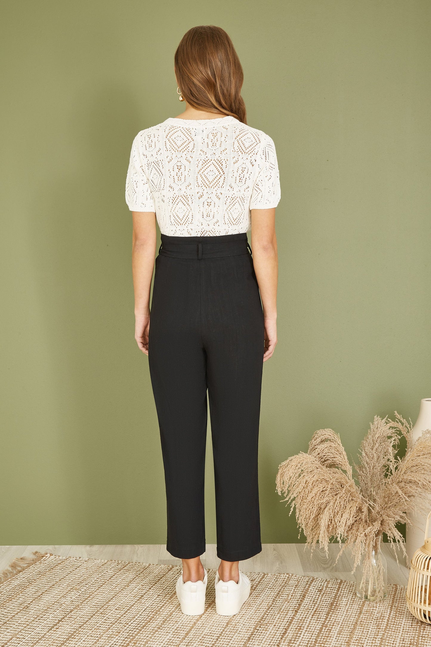Yumi Ivory Cotton Crochet Knitted Top