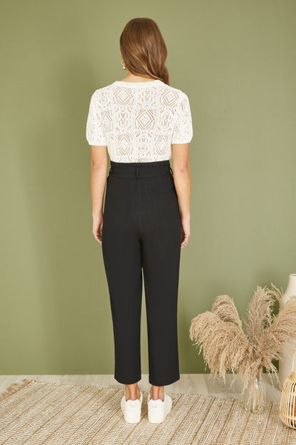 Yumi Ivory Cotton Crochet Knitted Top