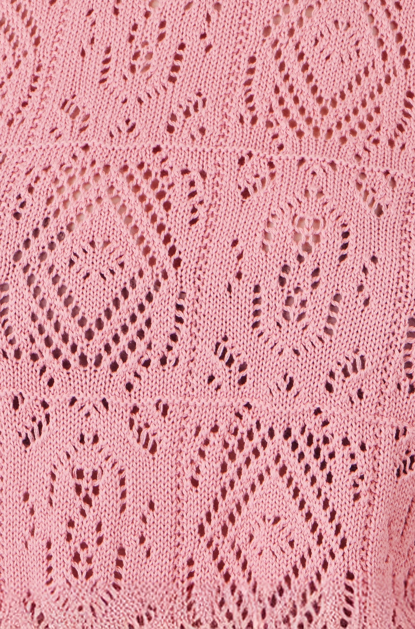 Yumi Pink Cotton Crochet Knitted Top