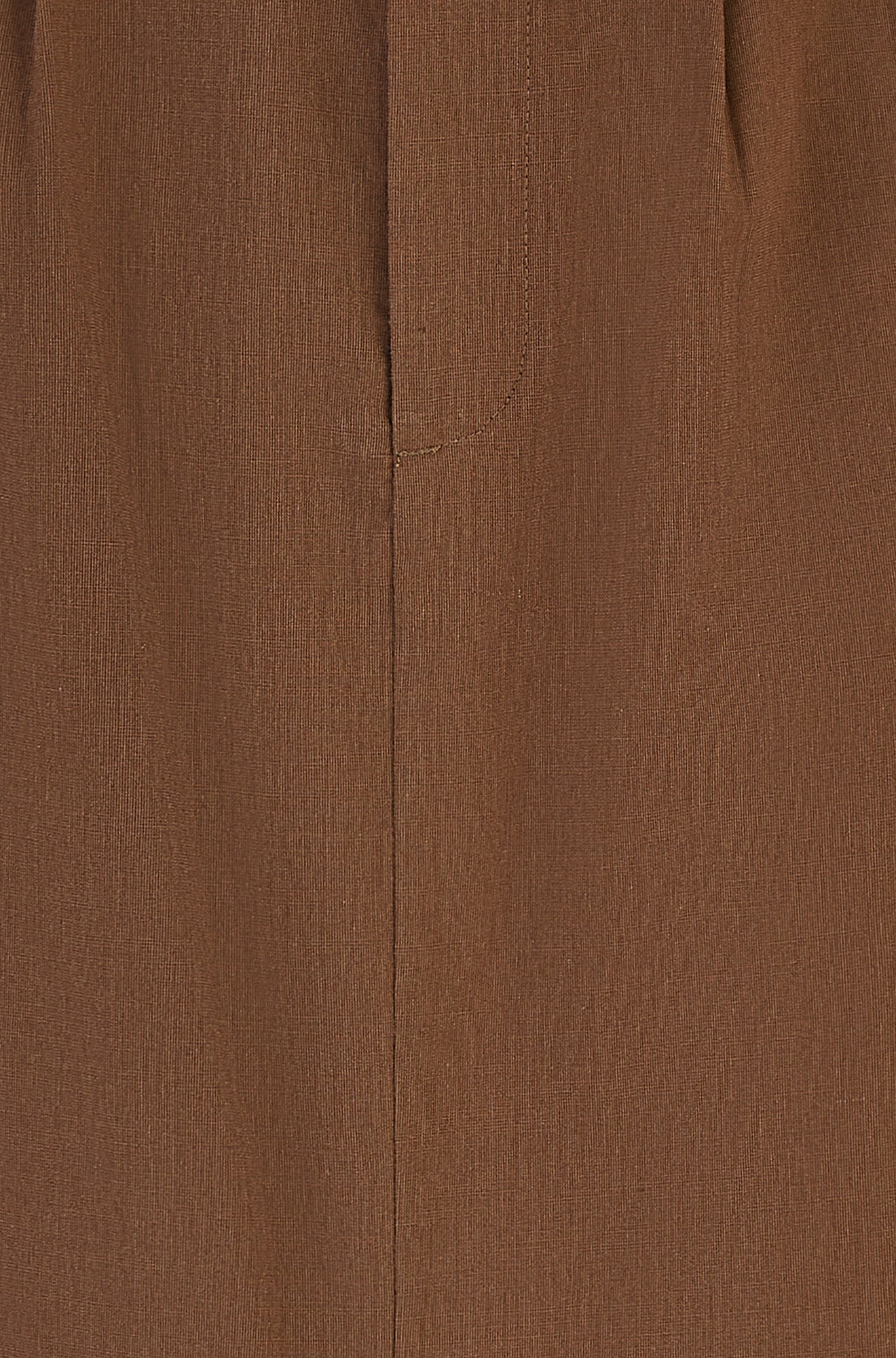 Yumi Brown Cotton Midi Skirt With Belt And Split Hem