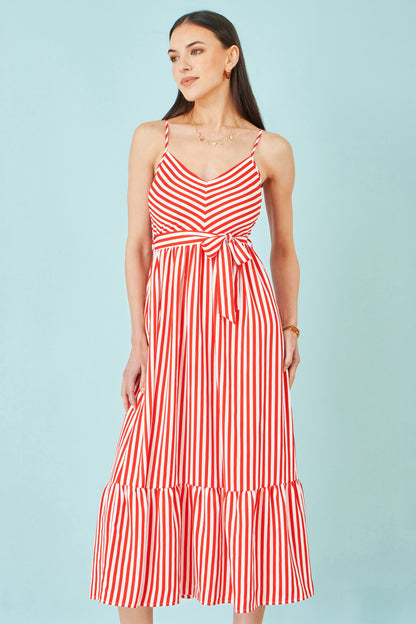 Women’s Yumi Red Stripe Midi Sun Dress