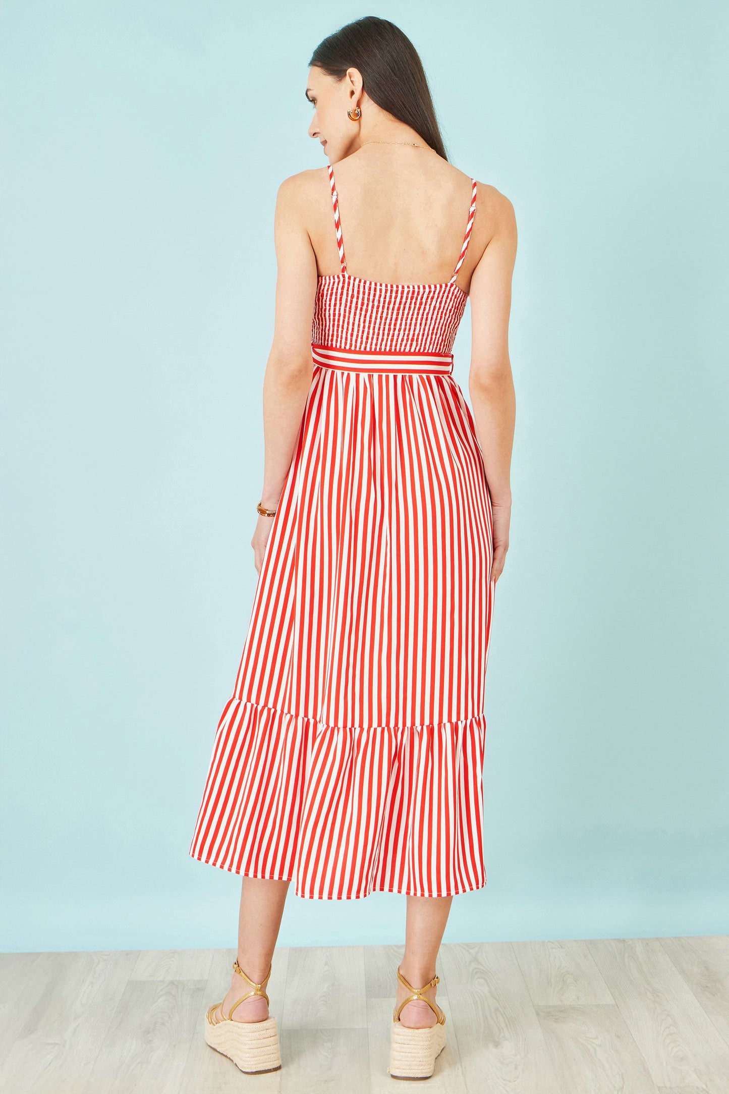 Women’s Yumi Red Stripe Midi Sun Dress