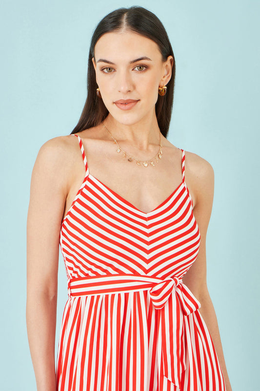 Women’s Yumi Red Stripe Midi Sun Dress