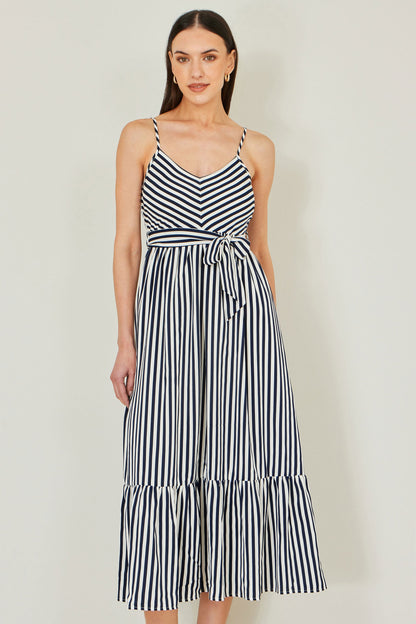 Women’s Yumi Navy Stripe Midi Sun Dress