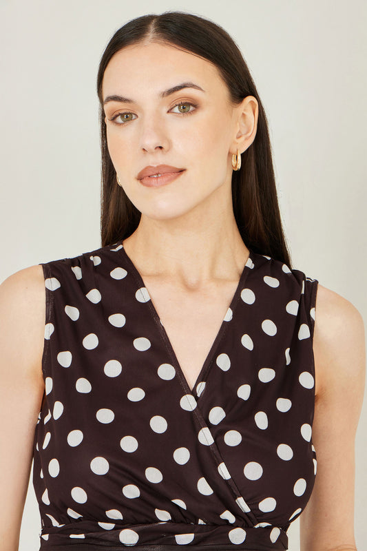 Women’s Yumi Brown Polka Dot Dress