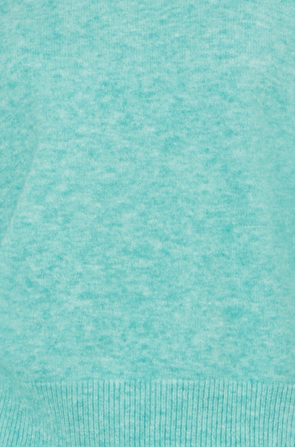 Yumi Sea Green Knitted Balloon Sleeve Jumper
